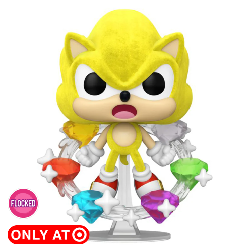 Super Sonic with Emeralds Funko Pop 1059 Flocked Target Exlusive