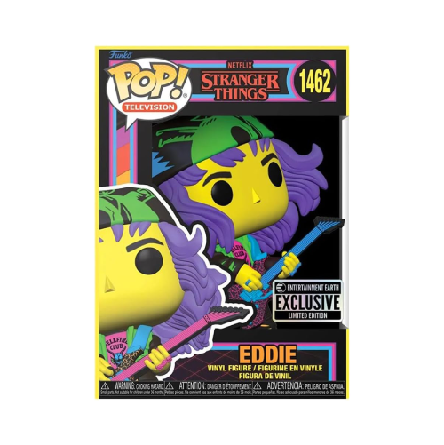 Eddie with Guitar Funko Pop 1462 Blacklight Stranger Things Entertainment Earth