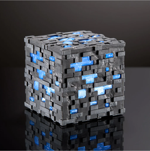 Illuminating Diamond Ore Cube Minecraft 10 cm