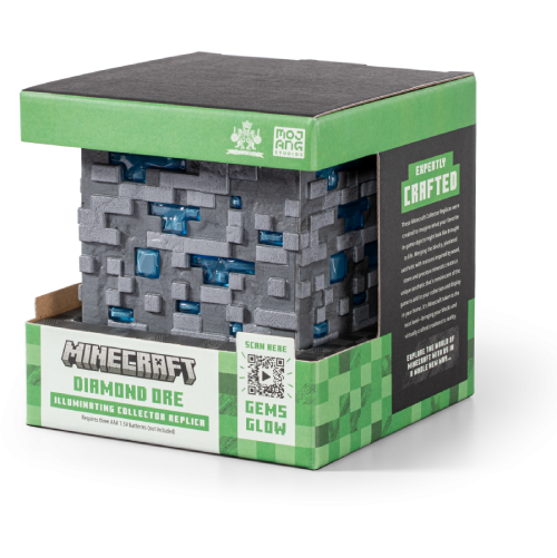 Illuminating Diamond Ore Cube Minecraft 10 cm