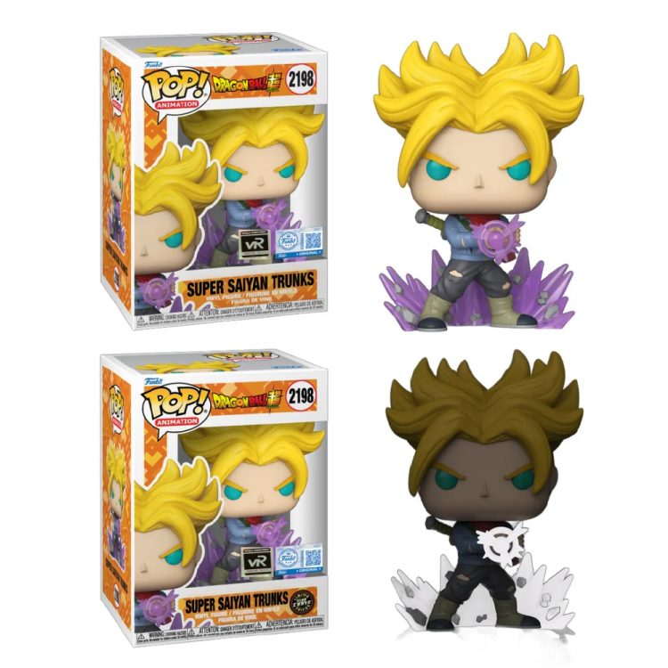Bunlde Super Saiyan Trunks Funko Pop 2198 Dragon Ball Super Glow Chase + Regular VRare Pre Release