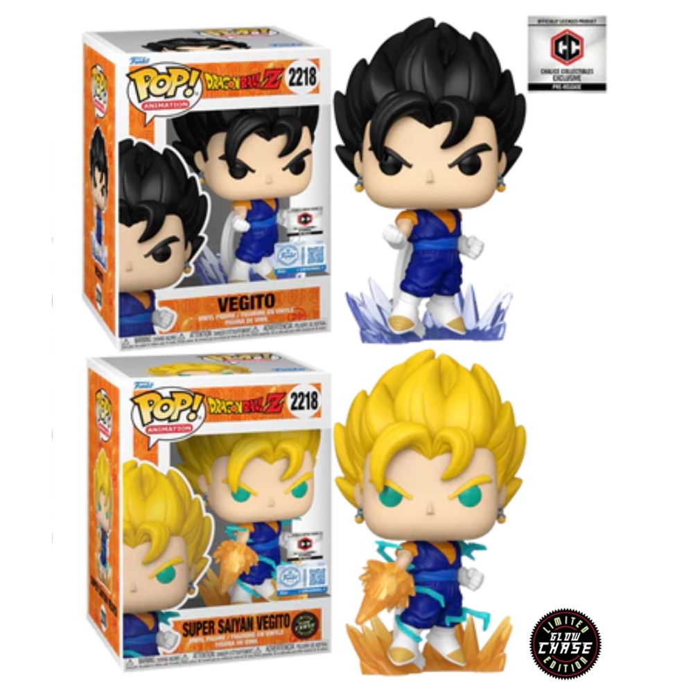 Bunlde Vegito Funko Pop 2218 Dragon Ball Z Chalice Collectibles Pre Release + Glow Chase