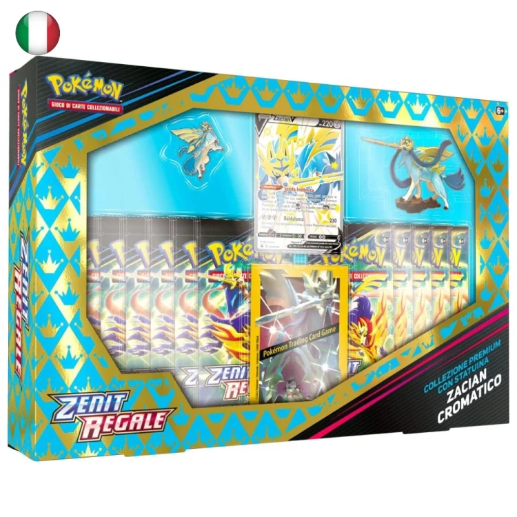Zenit Regale Collezione Premium con Statuina Zacian Cromatico Pokemon ITA