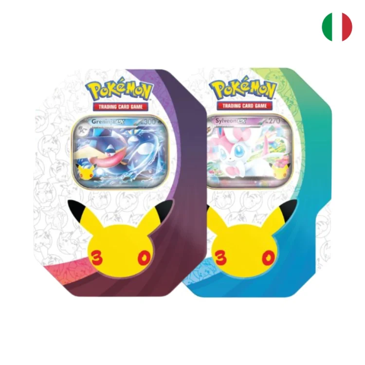 Pokémon 30° Anniversario Tin da Collezione Greninja Ex e Sylveon Ex ITA