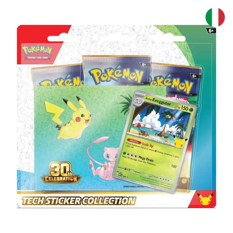 Pokemon 30° Anniversario Collezione con Adesivi Exeggutor di Alola ITA
